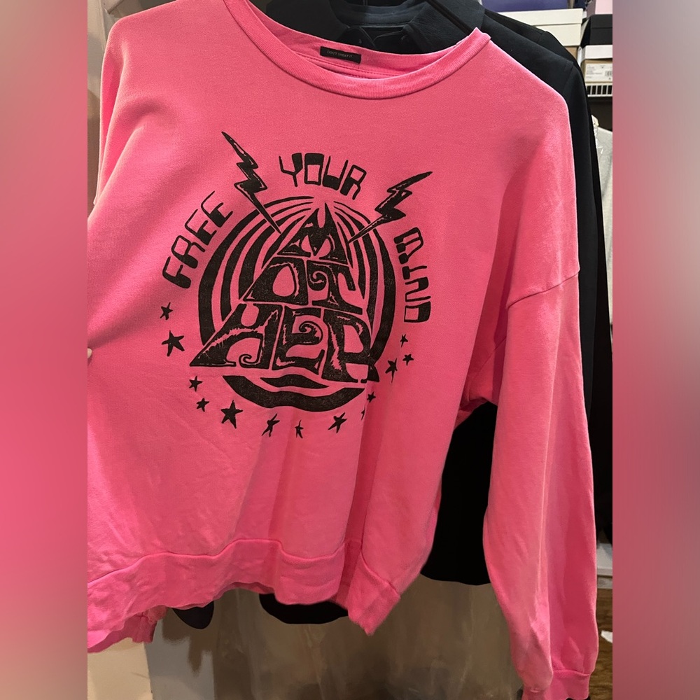 Mother hot pink sweatshirt